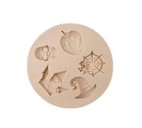 Moule à fondant en silicone anti-adhésif pour Halloween - Gadget de cuisson créatif - 7 styles - Moules à chocolat carrés - Petit format