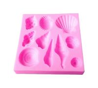 Moule à fondant en silicone motif conque sur le thème marin pour décoration de gâteau, passe au lave-vaisselle, réutilisable