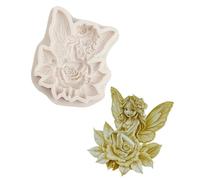 Moule à Fondant en Silicone polyvalent en forme de Rose, papillon, fées, pour la cuisson de bougies, artisanat en résine et décorations de gâteaux, moule de cuisson en Silicone