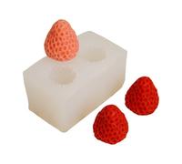 Moule À Fraises 3D, Moules En Silicone 3D En Forme De Fraise, Antiadhésif, Facile À Nettoyer, Réutilisable, En Silicone Pour Chocolat, Fondants Et Décorations Artisanales