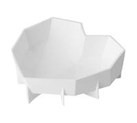 Moule à Gâteau à Dessert en Silicone en Forme de Cœur en Diamant, Grande capacité, Conception 3D, Résistance aux Hautes Températures, Blanc