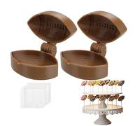 Moule à gâteau ballon de foot,Lot de 2 Emporte-pièces Thème Sport pour Gâteaux | Lot de Moules à Cake Pop avec 100 Bâtonnets,pour fêtes, réunions famille, pâtisserie maison, anniversaires, remises