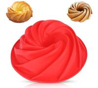 Moule à gâteau cannelé en silicone, moule à gâteau rond antiadhésif Accessoires de cuisine pour la pâtisserie moule à gâteau rouge pour petit gâteau au chocolat DIY