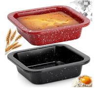 Moule à gâteau carré - Sans marque - 12x12cm lot de 2 - Acier carbone antiadhésif cuisson uniforme