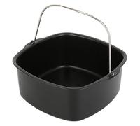 Moule à gâteau carré universaal anti-adhésif pour friteuses à air comprimé | Moule à gâteau rond de 17,8 cm, s'adapte à la plupart des paniers de friteuse à air, acier au carbone durable, facile à