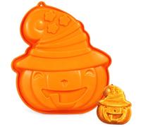 Moule à gâteau citrouille Halloween en silicone orange 26,5 x 24,5 CM | Pour glaces et gâteaux, démoulage facile, compatible congélateur et micro-ondes, pour maman ou amie