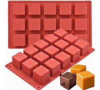 Moule à gâteau cube en silicone | 3 x 3 x 3 cm - Moules carrés 3D en silicone pour la cuisson de chocolat, bonbons, truffe, gelée, mini bouchées de brownie, glaçons, 30 cavités