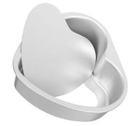 Moule à Gâteau de Cœur à Fond Amovible en Alliage D’aluminium Argenté