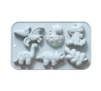 Moule à gâteau de dinosaure, moule à gelée de dinosaure, 6 moules en silicone pour dinosaures différents avec cavité - Moule en silicone pour dinosaures animaux pour, moules pour