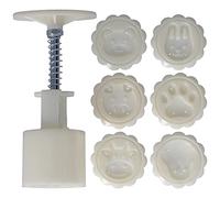 Moule à gâteau de lune à pression manuelle de 50g, pour la fabrication de gâteaux, desserts, Biscuits, outil de cuisson DIY avec 6 tampons ronds
