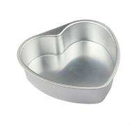 Moule à gâteau en aluminium en forme de cœur pour la cuisson du chocolat et des gâteaux - Sans revêtement et base amovible pour un démoulage facile du gâteau au micro-ondes (20,3 cm)