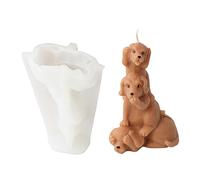 Moule à gâteau en forme d ' animal, chocolat, 3D empilé, Golden, éléphant, chaton, artisanat amusant, en résine de Silicone, moule à bougie en forme d ' animal mignon, bougie familiale, de en