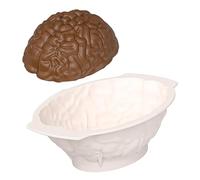Moule à gâteau en forme de cerveau - Moule à gâteau créatif en silicone - Moule en silicone pour décoration de gâteau - 24,4 x 17,9 x 7,95 cm