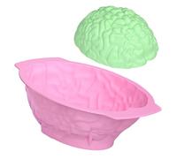 Moule à gâteau en forme de cerveau - Moule à gâteau créatif en silicone - Moule en silicone pour décoration de gâteau - 24,4 x 17,9 x 7,95 cm