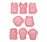 Moule à gâteau en forme de de dessin animé animal, 8 pièces de moules à gâteaux avec différentes formes - Chien mignon dessin animé, bouledogue, moules à pâtisserie dans la maison et le