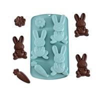 Moule à gâteau en forme de lapin de Pâques, moule en silicone 3D de lapin de Pâques Moule à chocolat Moule à gâteau en silicone anti-adhésif Outil de moulage artisanal pour les fêtes de thé de
