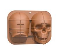 Moule à gâteau en forme de tête de mort - 3D en silicone | Pâtisserie | Antiadhésif, passe au four, au micro-ondes et au congélateur, pour bonbons au chocolat et gelée, convient aux collations pour