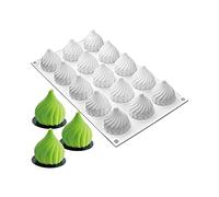 Moule à gâteau en mousse de silicone, ustensiles de cuisson Dessert Mousse DIY Chocolat Savon Bougie Moule, 15 Trous Petit Tourbillon