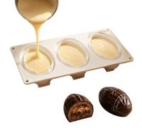 Moule à gâteau en silicone 3 cavités en forme d'amande | Moule à biscuits pour mousse, gâteau, pâtisserie, dessert, chocolat, gelée, fondant, biscuit