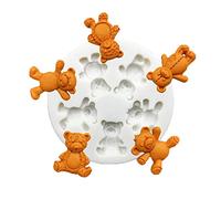 Moule à gâteau en silicone 5 connects, motif ours mignon, chocolat, fondant, moule en silicone pour pâte à modeler