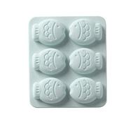 Moule à Gâteau en Silicone, 6 Poissons Dessin Animé Moules Fabrication Gâteau, Moules Cuisson pour Artisanal