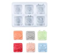 Moule à gâteau en silicone anti-adhésif à 6 cavités pour la fabrication de friandises en forme d'animal de dessin animé