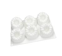 Moule à gâteau en silicone de qualité alimentaire à 6 cavités - Grandes mousses à framboises - Moule à dessert créatif