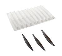 Moule à gâteau en silicone de qualité alimentaire facile à démouler 10 cavités de vanille pour chocolat, dessert, dosettes de vanille, moule à gâteau mousses