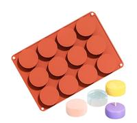 Moule à gâteau en silicone - Moule rond à 12 cavités - Presse à dessert flexible - Antiadhésif - Marron - Pour gelée, pudding, glaces
