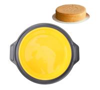 Moule à Gâteau en Silicone, Plat de Cuisson Rond Pliable, Type de Presse, Plateau de Cuisson à Dégagement Rapide pour Gâteau au Fromage, Gâteau en Mousseline (YELLOW)