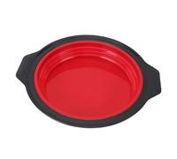 Moule à gâteau en silicone pliable à pression, à dégagement rapide, rond, antiadhésif, pour gâteau étagé, gâteau au fromage, gâteau mousseline, chocolat, crème glacée (Rouge)
