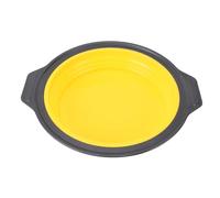 Moule à gâteau en silicone pliable à pression, à dégagement rapide, rond, antiadhésif, pour gâteau étagé, gâteau au fromage, gâteau mousseline, chocolat, crème glacée (Jaune)