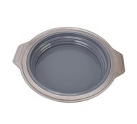 Moule à gâteau en silicone pliable à pression, à dégagement rapide, rond, antiadhésif, pour gâteau étagé, gâteau au fromage, gâteau mousseline, chocolat, crème glacée (Gris)