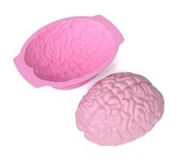 Moule à gâteau en silicone réaliste en forme de cerveau humain, 8,1 cm de profondeur, grand volume avec base de support, moule épais pour Halloween, fondant, bonbons, chocolat, gelée ou pudding