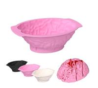 Moule à gâteau en silicone réaliste en forme de cerveau humain, 8,1 cm de profondeur, grand volume avec base de support, moule épais pour pudding d'Halloween, chocolat, fondant, décorations