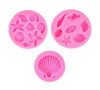 Moule à gâteau en silicone sur le thème marin, coquillages, conques, décorations de cupcakes pour bonbons, chocolat, fondants, projets d ' artisanat, coquillages, conques, étoiles de mer, cuisson en