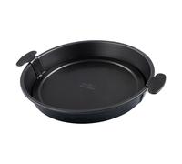 Zenker 3862 Moule à à gâteau, moule gâteau rond, moule à quiches, moule à fond amovible, moule à fond relevable avec anses, anti-adhésif, Acier, 28 x 4 cm, Noir