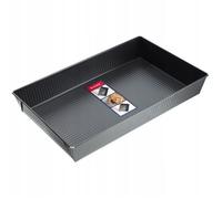 KADAX Moule à Gâteau Rectangulaire, Grand Moule à Pâtisserie avec Revêtement Antiadhésif et Bords Hauts, Accessoire de Cuisine (Noir, 40 x 25.5 cm)