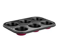 Moule à gâteau - LAMART - LT3071 - Plateau à 6 Muffins - Acier au carbone - Rouge