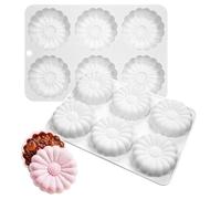 Moule à gâteau mousse française en silicone 3D fournitures de boulangerie bricolage chocolat savon bougie moule, 6 trous marguerites