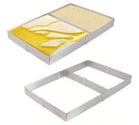 Moule à gâteau rectangle en acier inoxydable réglable de 10 à 20 pouces, moule extensible pour mousse et barre de lait, idéal pour la pâtisserie maison - célébration des fêtes, fournitures de décorati