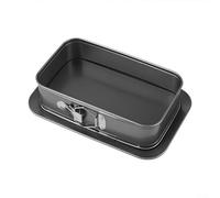 Moule à gâteau rectangulaire en acier au carbone, fond amovible, 28 x 18 x 6,5 cm, noir, antiadhésif, convient pour cheesecake, tiiramisu, mousse, paella, pizza