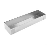 Moule à gâteau rectangulaire en acier inoxydable, 40,3 x 10 x 6,5 cm de long avec bords amovibles pour la cuisson (sans couvercle)