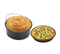 Moule à Gateau Rond, 7in Ustensiles Cuisson Plat à Gâteau, Friteuse Seau à Gâteau et Plateau à Pizza, Moules Cuisson Ménagers à Gâteau pour Toutes Sortes Friteuses électriques et Cuiseurs