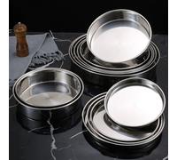 Moule à gâteau rond en acier inoxydable 201 pour la cuisson au four, finition miroir pour un démoulage facile des aliments, plusieurs tailles pour s'adapter à différents besoins de cuisson, 16 cm à 34