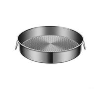 Moule à gâteau rond en acier inoxydable anti-adhésif de 24 à 32 cm pour gâteau au fromage, quiche, plat profond, four à pizza, congélateur, table à vapeur - Argenté (28 cm)
