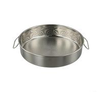 Moule à gâteau rond en acier inoxydable anti-adhésif pour cheesecake quiches plats profonds pizza facile à nettoyer 5 tailles argenté pour cuisson, stockage, four et congélateur (24 cm)