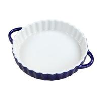 Moule à Gâteau Rond en Céramique 6Pouces avec Poignées - Plat à Four Résistant à la Chaleur, Antiadhésif, pour Quiches, Tartes, Lasagnes, Gratins, Four et Micro-Ondes (Blanc intérieur)