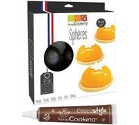 Moule à gâteau semi-rigide 9 demi-sphères + 1 Stylo chocolat Scrapcooking