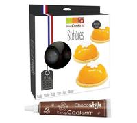 Moule à gâteau semi-rigide 9 demi-sphères + 1 Stylo chocolat